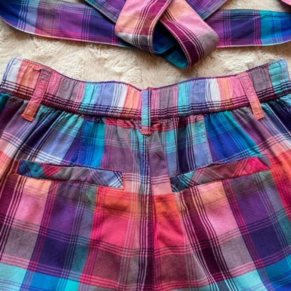 SO Colorful Plaid Shorts Removable Belt - Picture 5 of 11